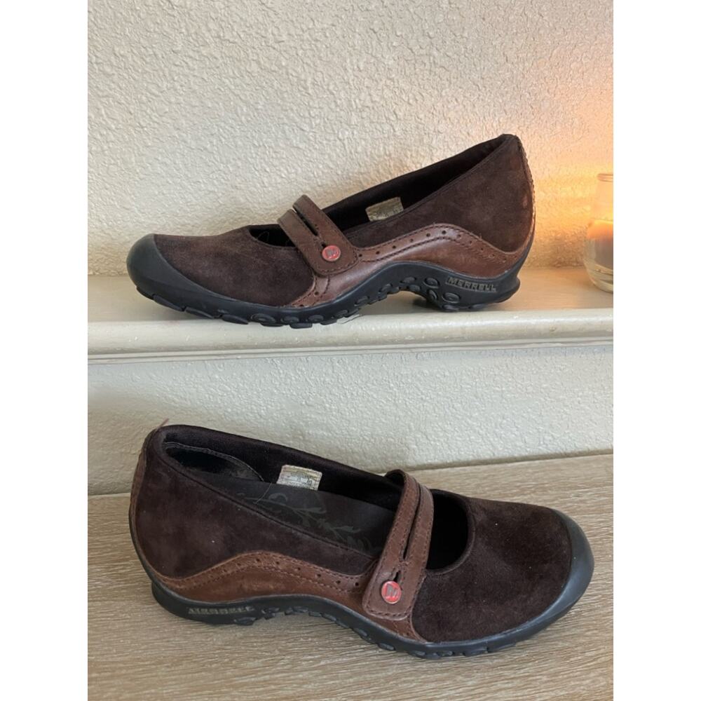 Merrell Plaza Bandeau Espresso Leather Mary Jane Slip On Shoes Women's Size 7